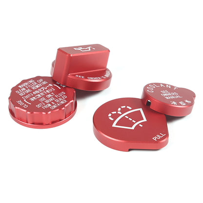 5PCS Red Alloy Engine Cabin Fluid Switch Trim Cover For Subaru WRX 2022-2023 11