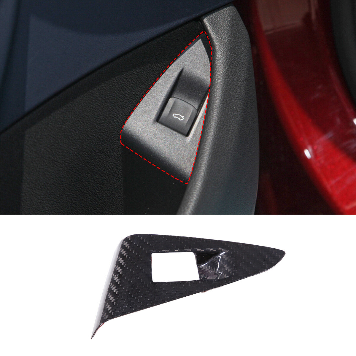 Carbon Fiber Back Door Tailgate Switch Frame Trim For BMW 8 Series 2019-2022 3
