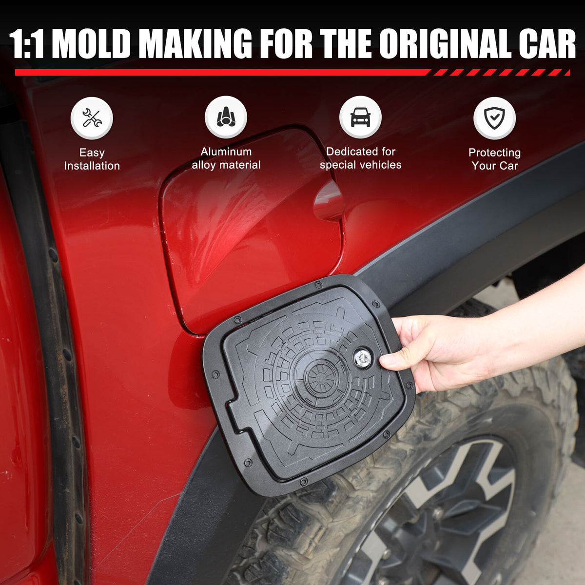 Alloy Locking Fuel Door Gas Tank Cap Cover Lock Key For Toyota Tacoma 2016-23 US 15