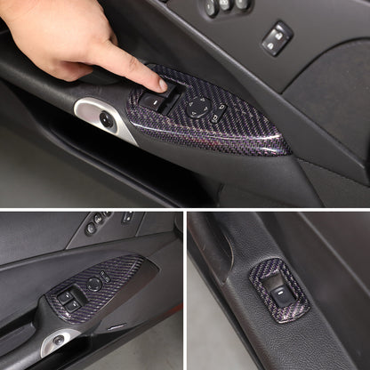 Real Carbon Fiber Window Lift Switch Button Trim Frame For Corvette C6 2005-2013 5