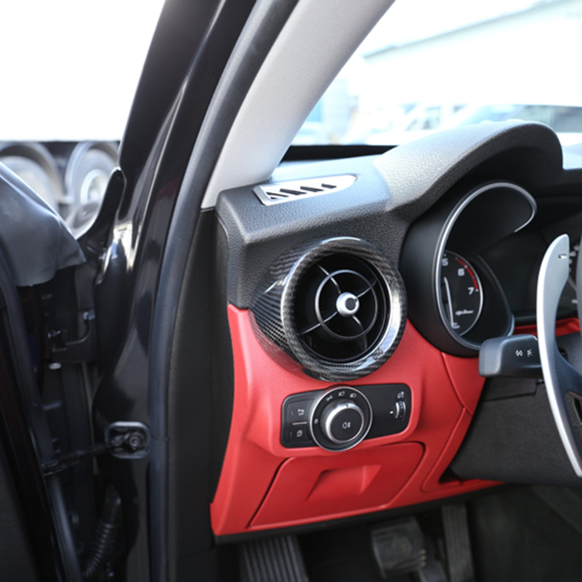 Real Dry Carbon Fiber Side Air Vent Trim Cover For Alfa Romeo Stelvio 2017-20 US 8