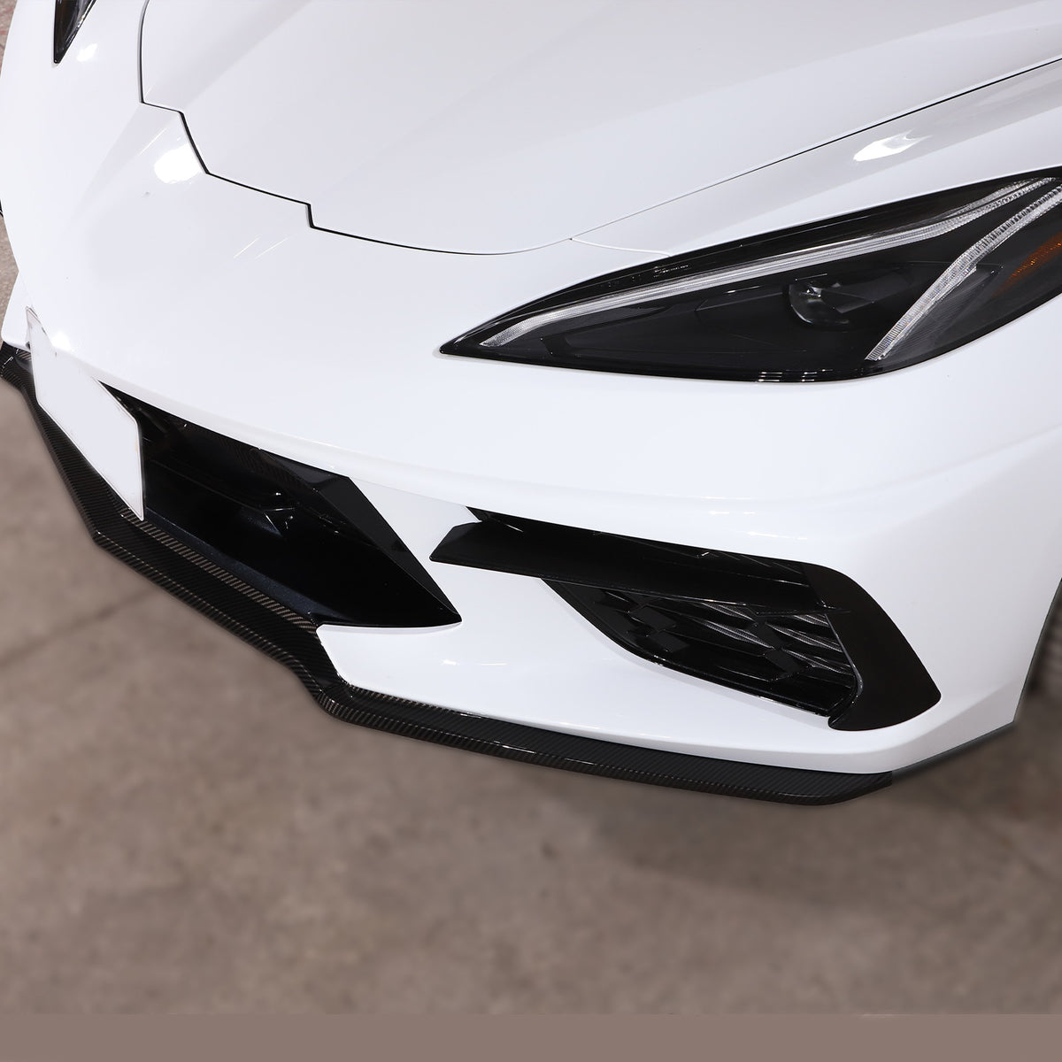 Replacement ABS Carbon fiber Front Bumper Lip Spoiler For Corvette C8 20-25 US 7