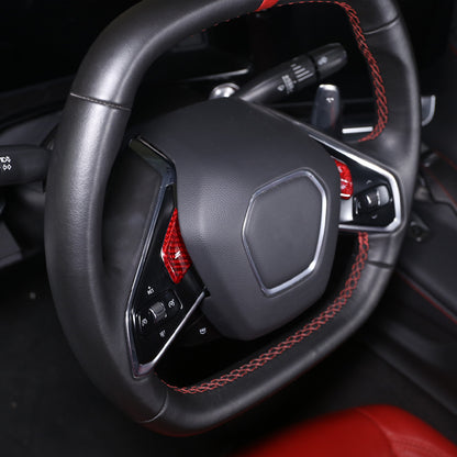 Red Real Carbon Fiber Full Interior Set Decor Trim Kit for Corvette C8 20-25 - Styles 51-55 40