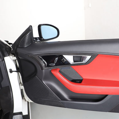 Real Carbon Fiber Inner Door Handle Frame Cover Trim For Jaguar F-TYPE 2013-2024 17