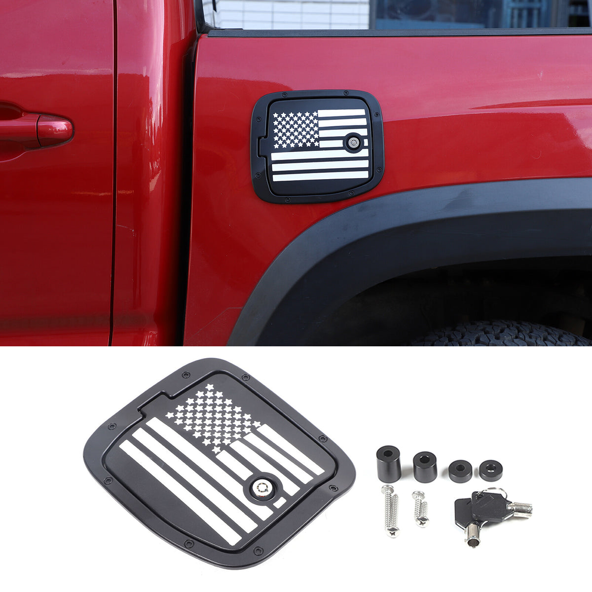 7 Styles Door Fuel Tank Cover W/ Lock Gas Cap Tank Trim For Toyota Tacoma 16-22 75