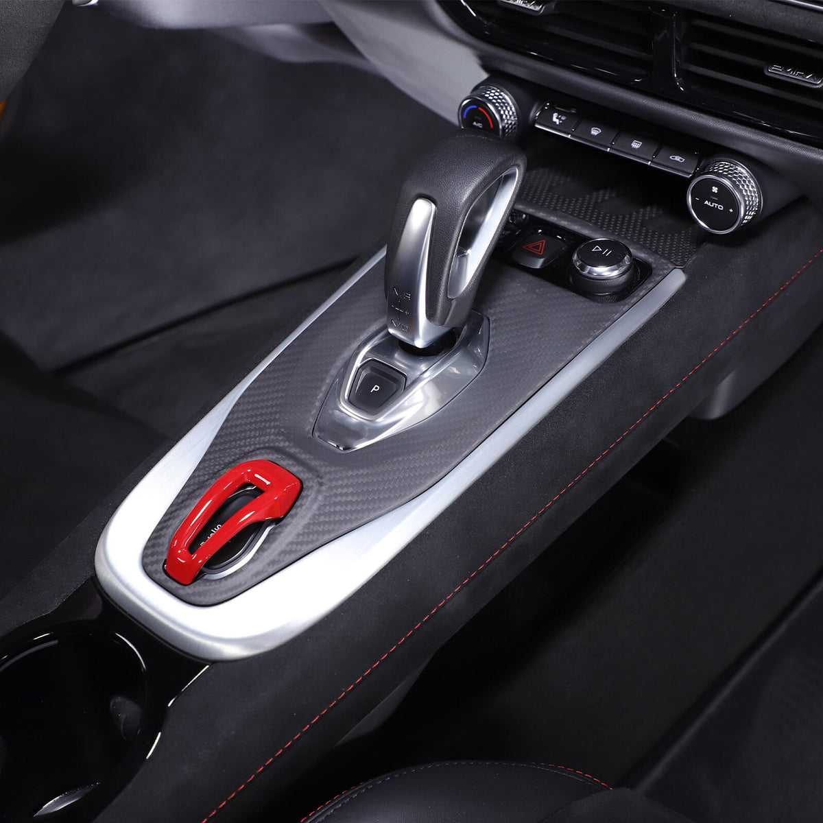 Matte Real Carbon Fiber Center Gear Shift Cover Trim For Lotus EMIRA V6 AT 21-25 14
