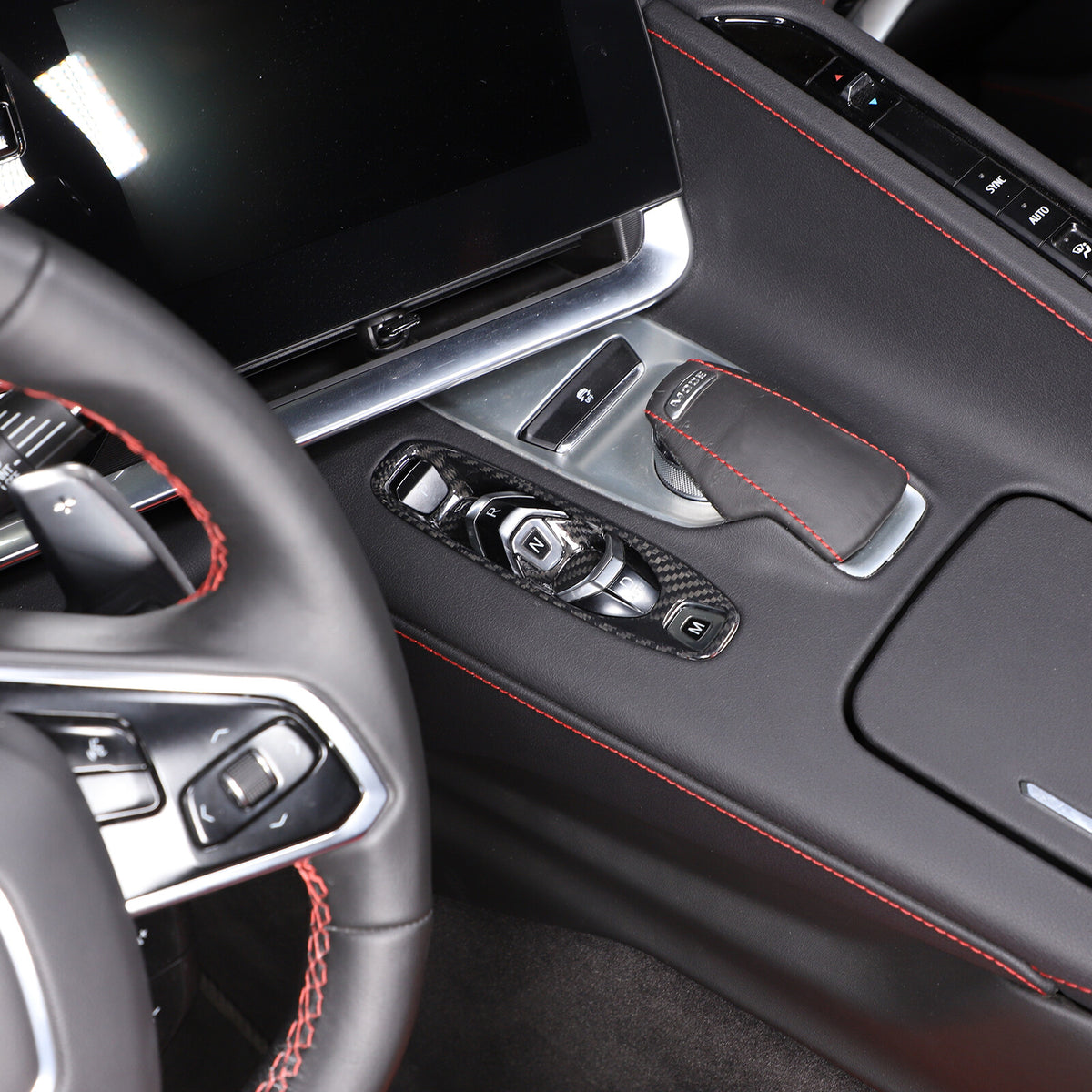 Carbon Console Transmission Control Gear Selector Trim For C8 Corvette Z06 20-25 10