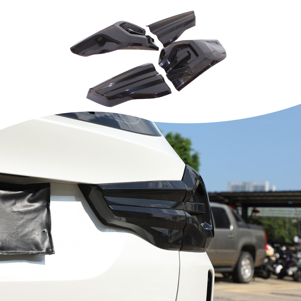 Smoked Black Rear Tail Light Guard Decor Cover Trim Bezels For BMW X3 G01 22-24 1