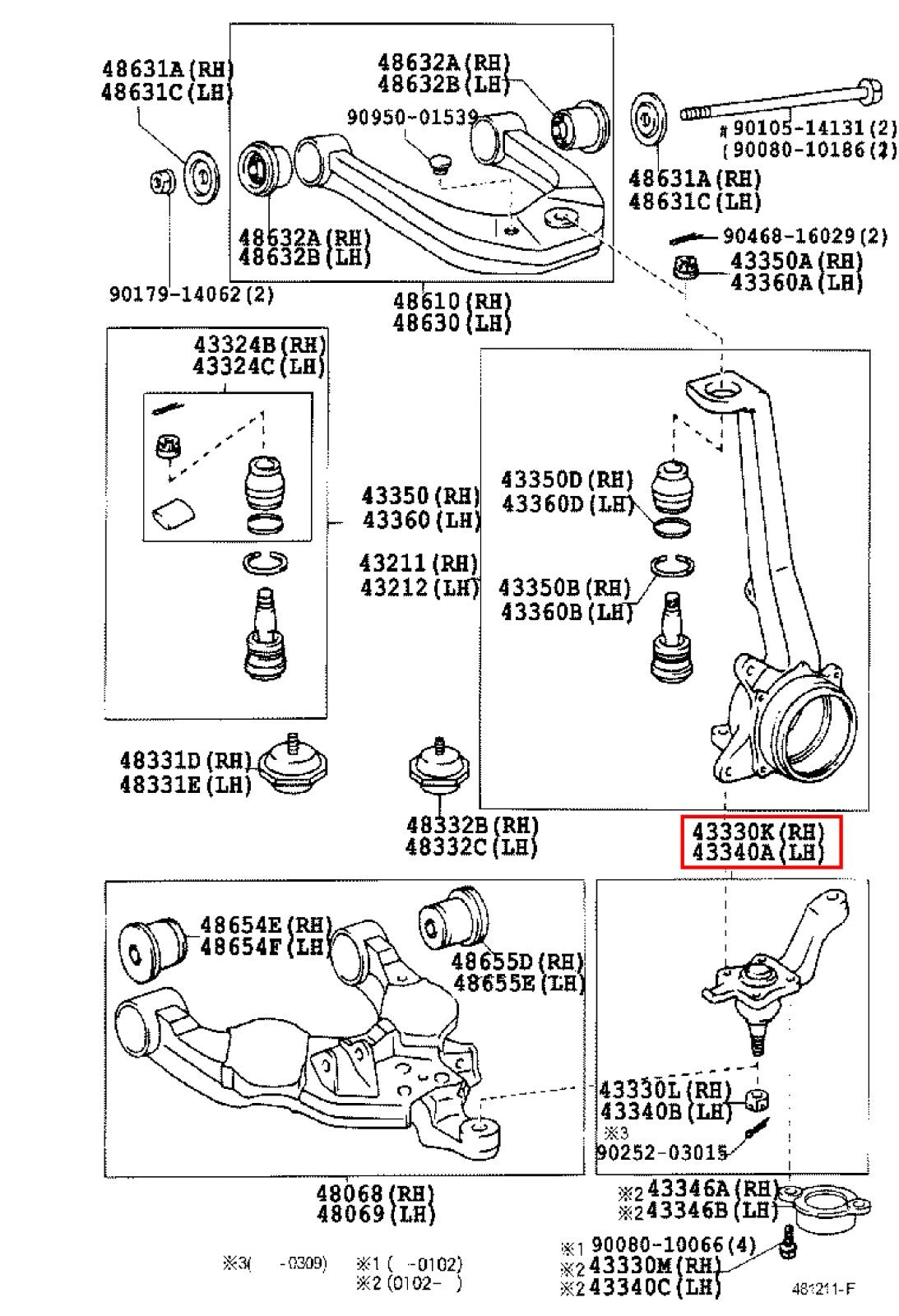 Toyota Genuine Tundra 04-06 Sequoia 04-07 Lower Ball Joint Right & Left Set OEM 3
