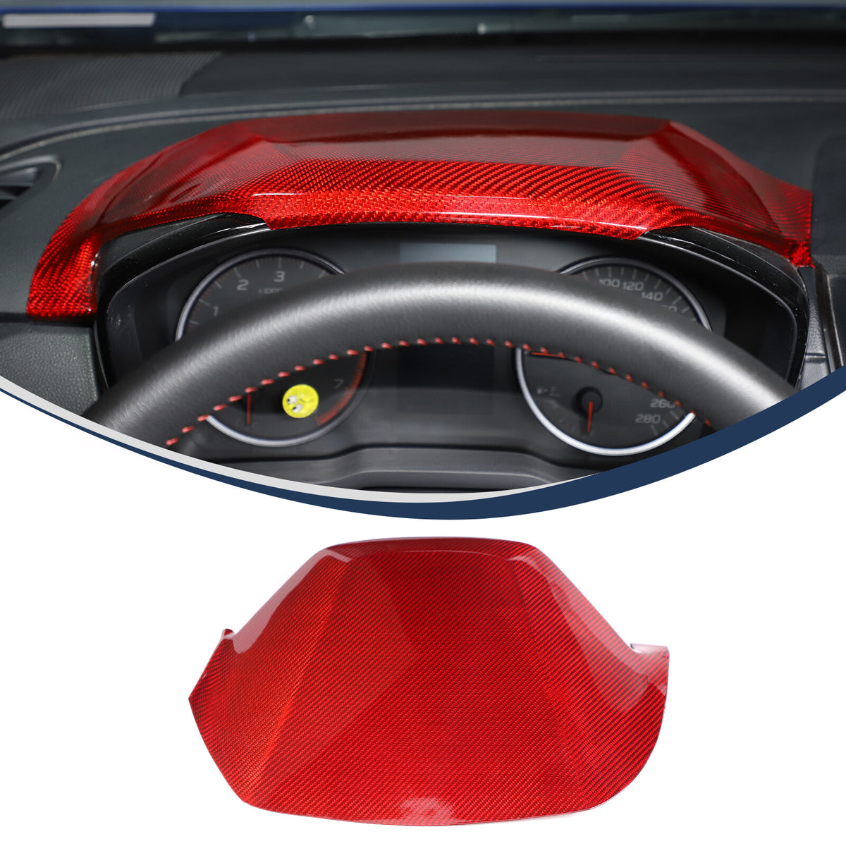 Red Real Carbon Fiber Dashboard Instrument Upper Trim For Subaru WRX VB 2022+ 7