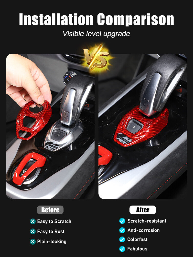 Red Real Carbon Fiber Console Gear Base Cover Trim For Lotus Emira V6 I4 2023-25 22