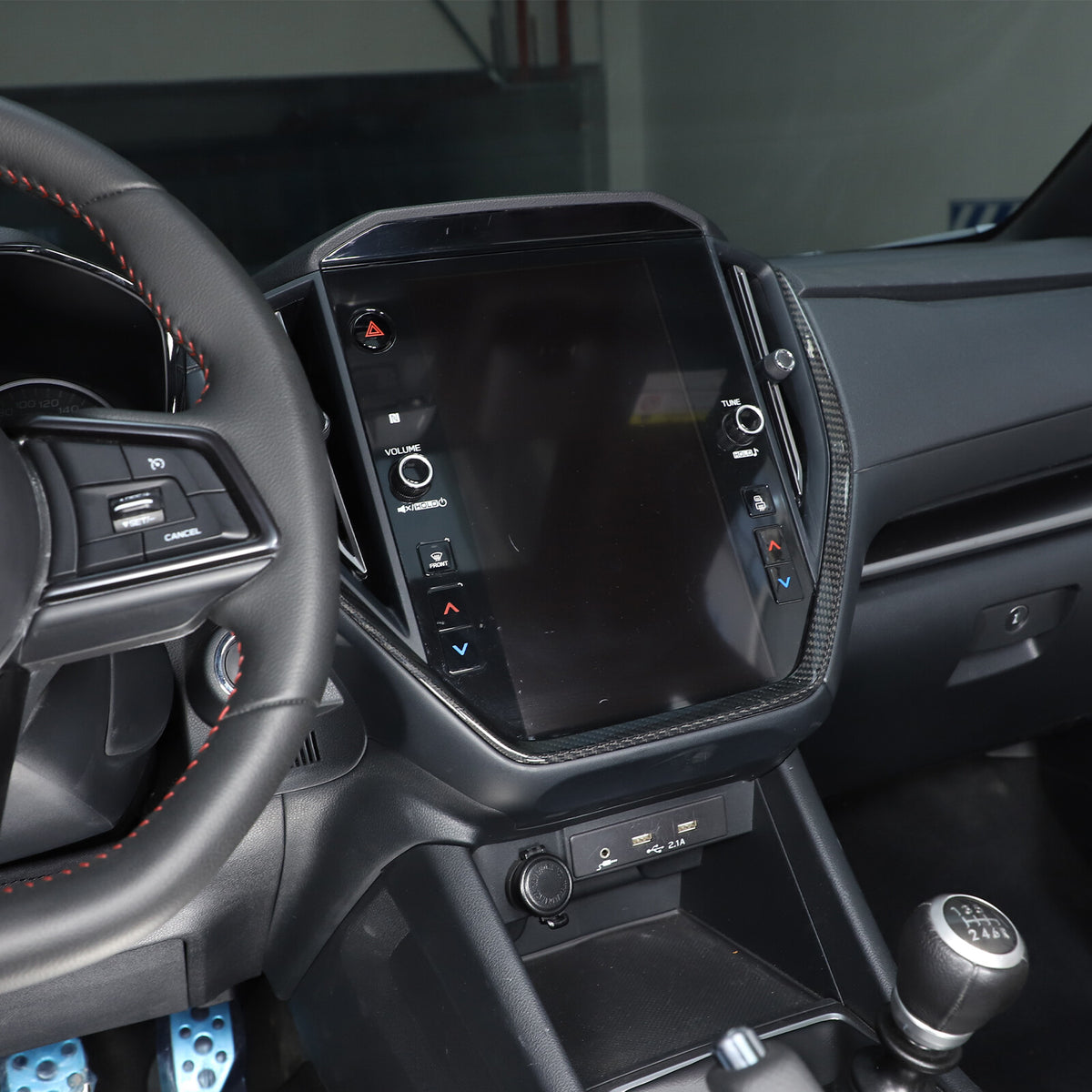 Real Carbon Fiber Center Navigation Screen Trim Cover For Subaru WRX VB 2022-24 8
