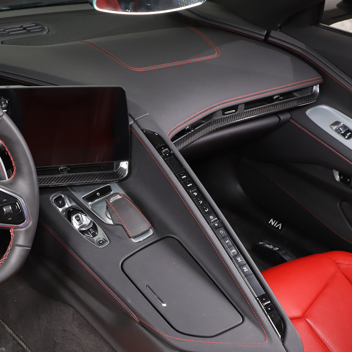 Real Carbon Fiber Interior Trim Cover For C8 Corvette Stingray Z51 Z06 Z07 20-25 46