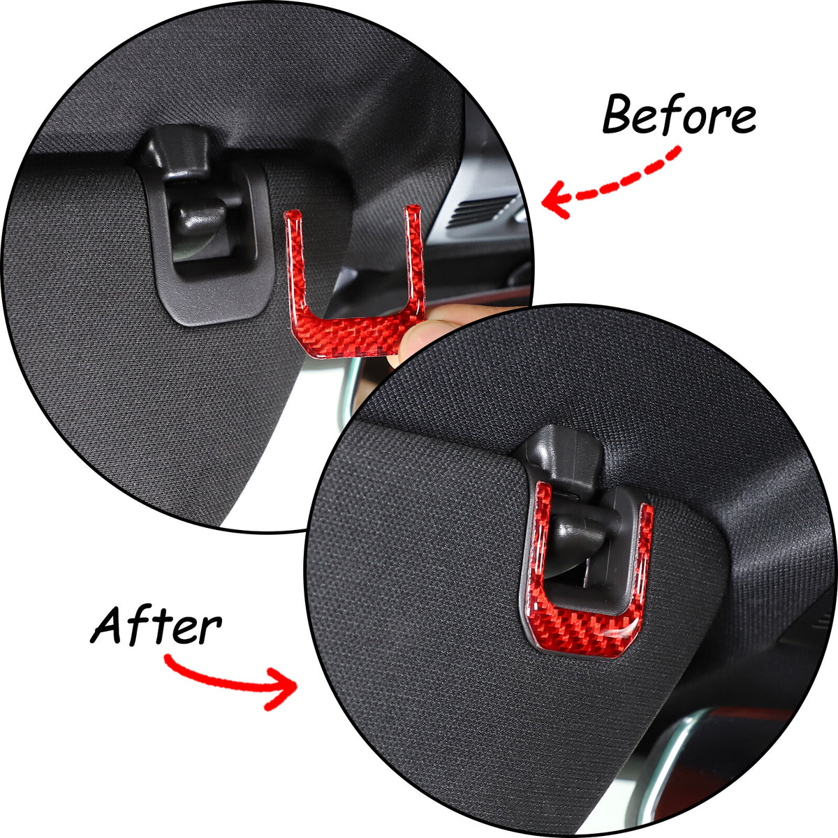 Red Soft Carbon Fiber Interior Decor Trim Kit Cover Set For Corvette C8 20-25 140