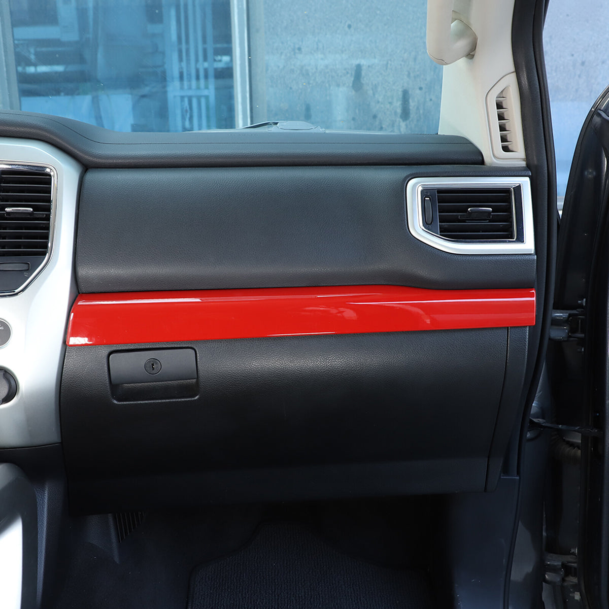 Red ABS Dashboard Center Console Trim Cover for Nissan Titan 2016-23 US 10