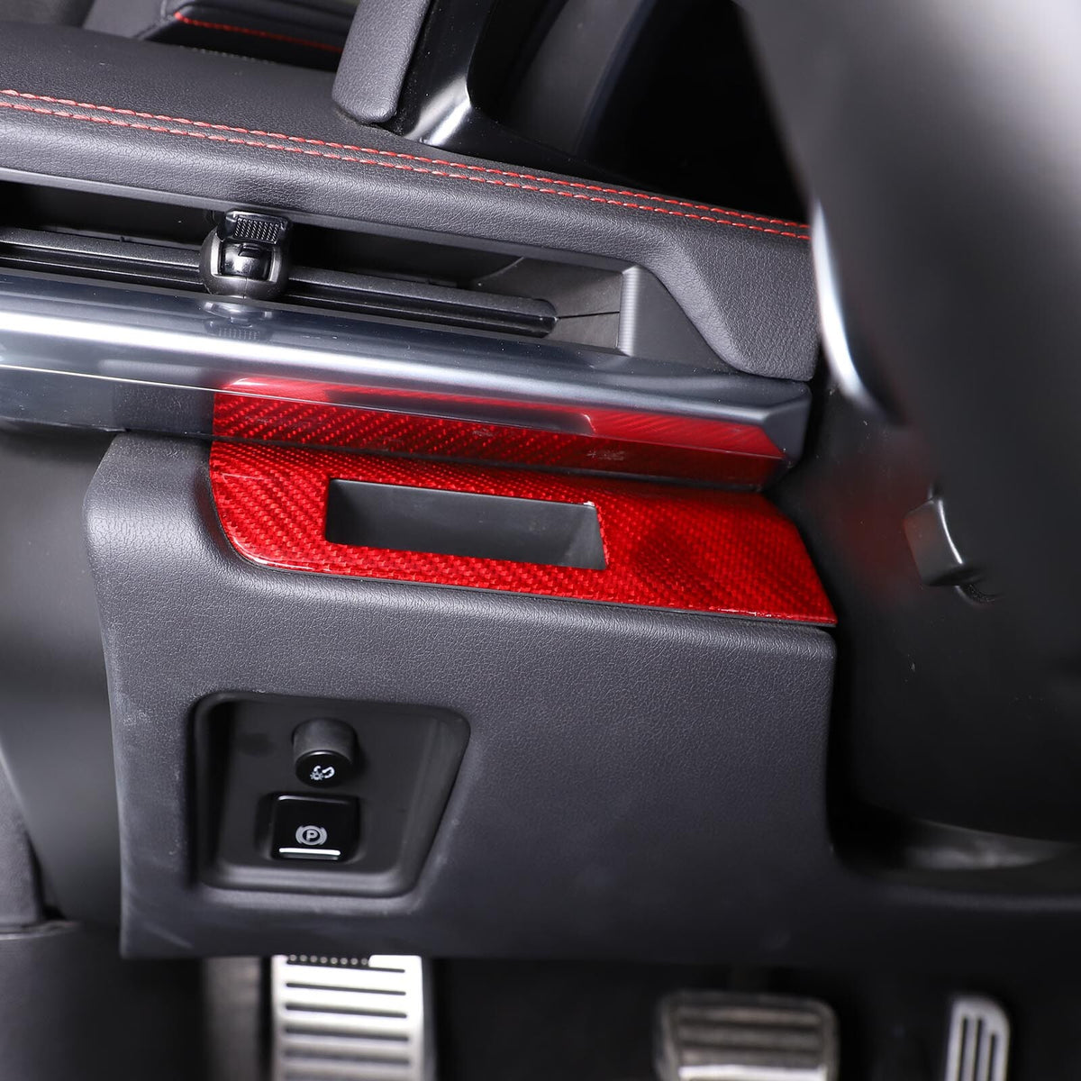 Red Real Carbon Fiber Full Interior Set Decor Trim Kit for Corvette C8 20-25 - Styles 6-10 40