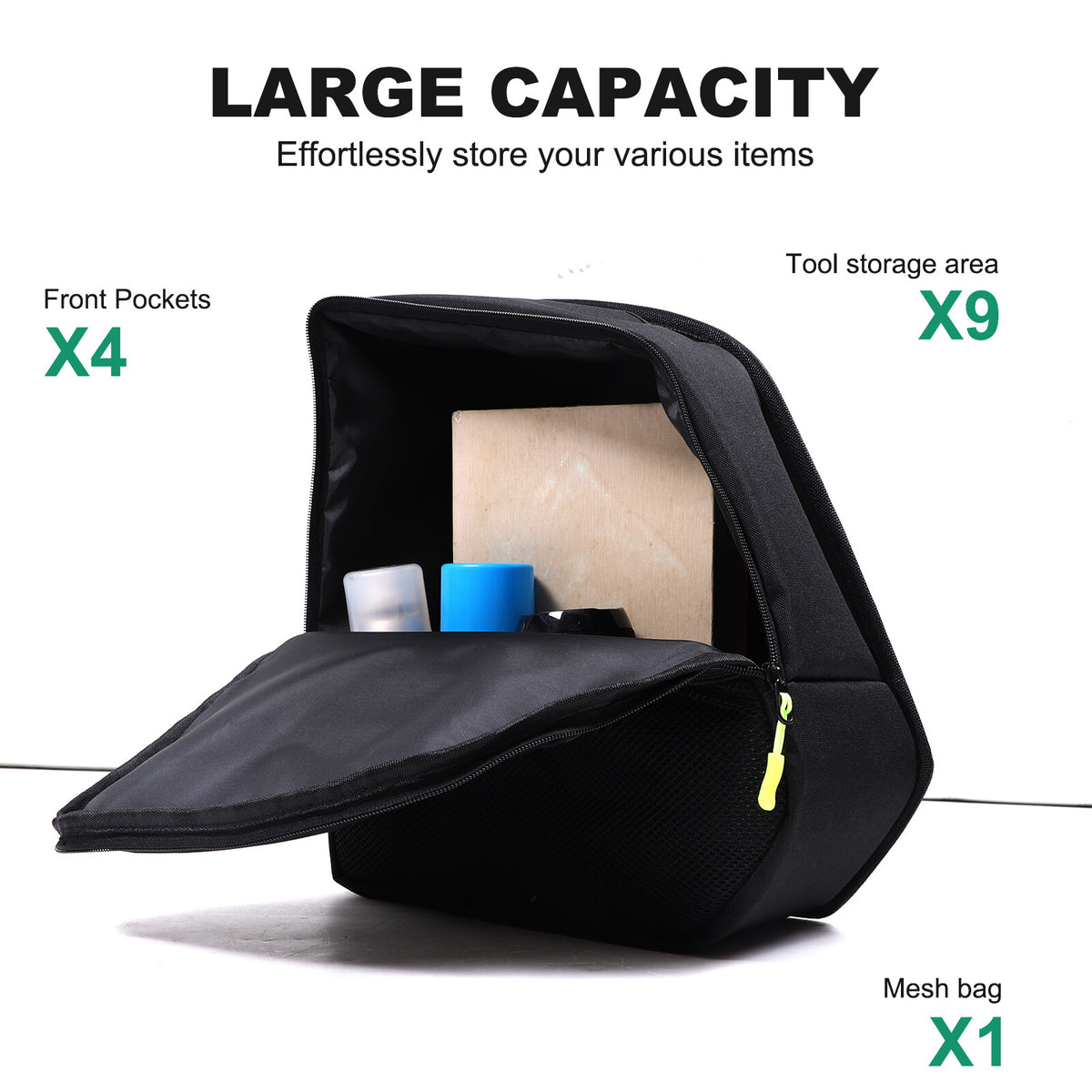Black Rear Trunk Side Storage Bag Pockets Organizer For BMW X7 G07 2019-23 5