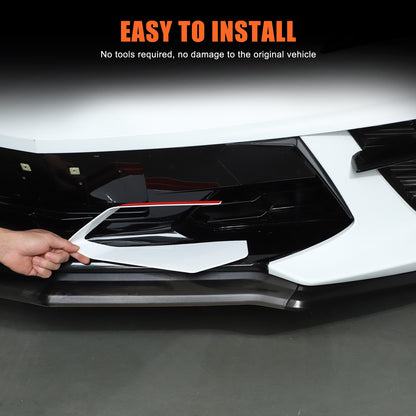 White ABS Front Bumper Center Grille Frame Trim Cover For Corvette C8 2020+ 8