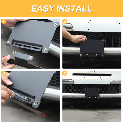 Front Bumper Tow Hook License Plate Mount Bracket For Fiat 500 2007+ US 20