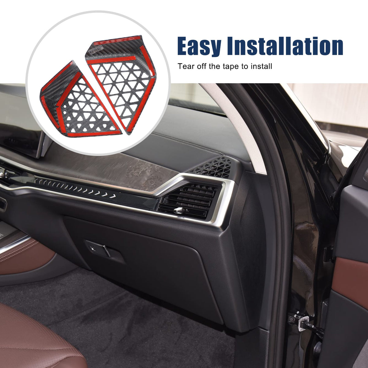 Real Carbon Fiber Dashboard Vent Trim Frame For BMW X5 G05 X6 G06 X7 G07 2023+ 17