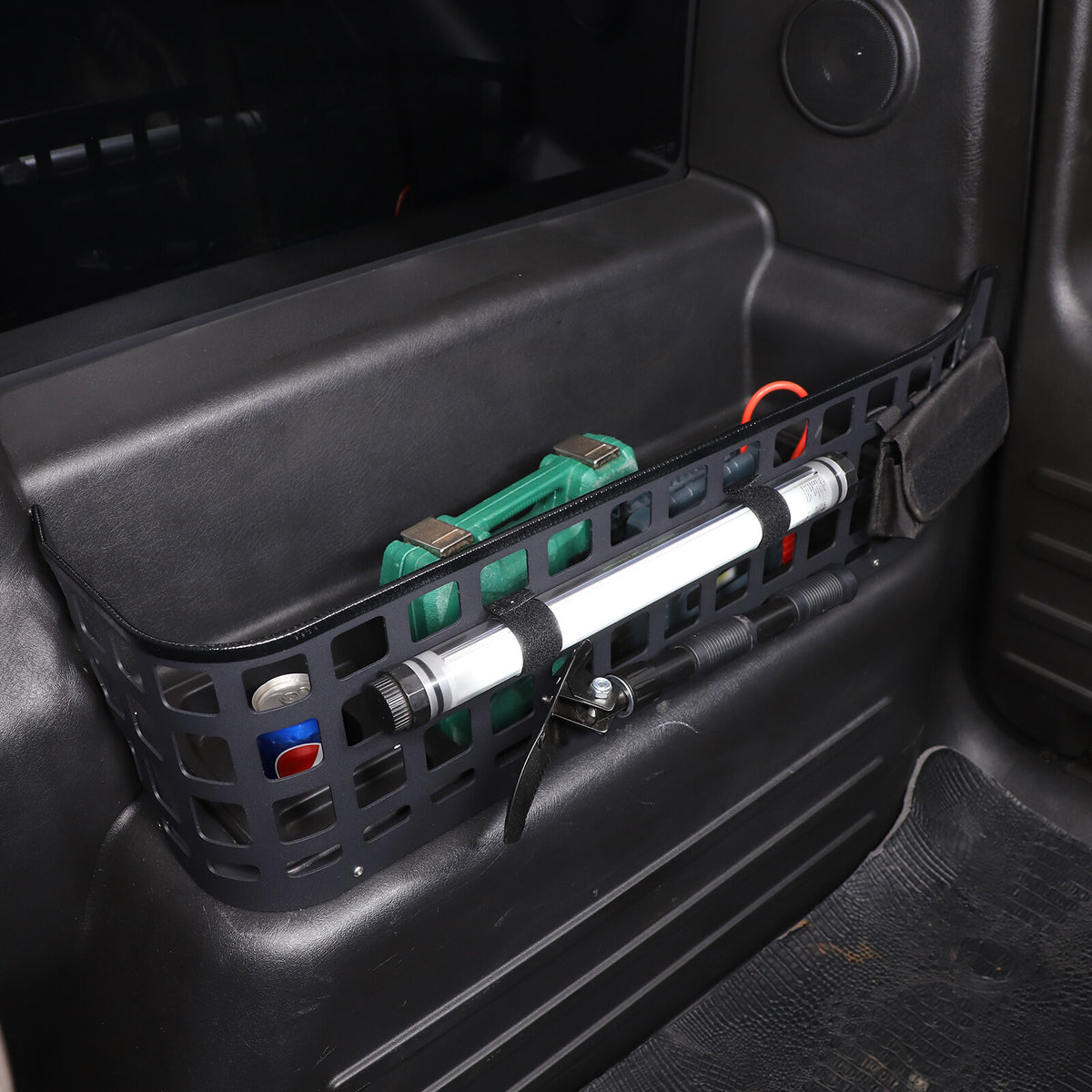 Black Alloy Trunk Right Side Fence Storage Tray Bracket For Hummer H2 2003-2007 6
