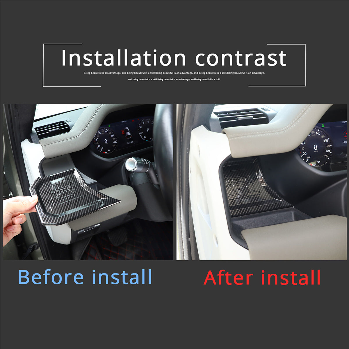 ABS Carbon Fiber Dashboard Panel Trim For Land Rover Defender L663 2020+ 10