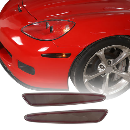 Smoked Black Front Headlight & Rear Tail Light Cover Trim For Corvette C6 05-13 27
