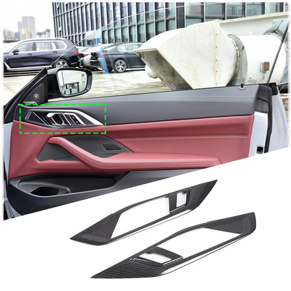 Real Carbon Fiber Inner Door Handle Frame Cover Trim For BMW 4 430i M 2022+ 11