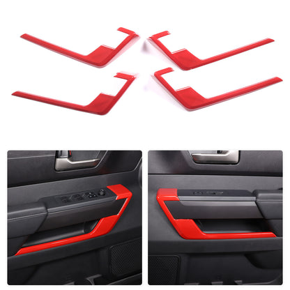 For Toyota Tundra 2022-2026 Window Lift Botton Trim Frame ABS Red 4PCS US 2