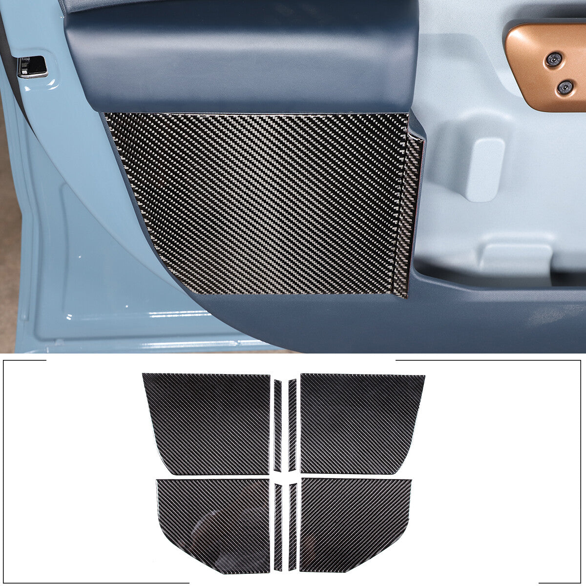 Soft Carbon Fiber Inner Door Anti-Kick Panel Cover Trim For Ford Maverick 2022+ 1