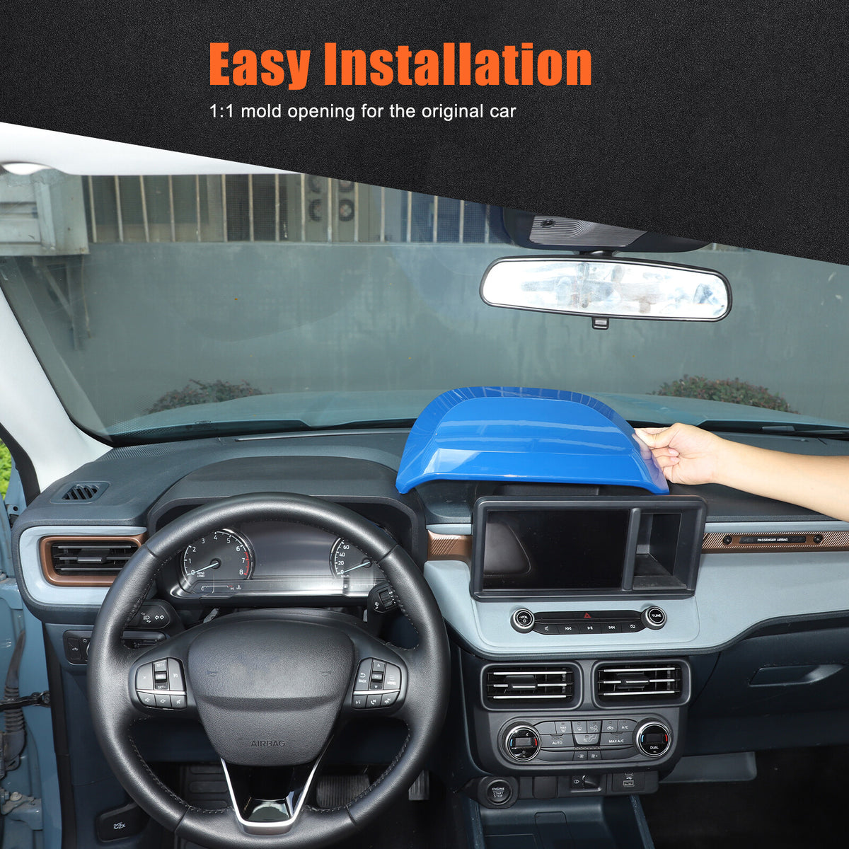 ABS Blue Center Dashboard Cover Trim for Ford Maverick 2022+ 12