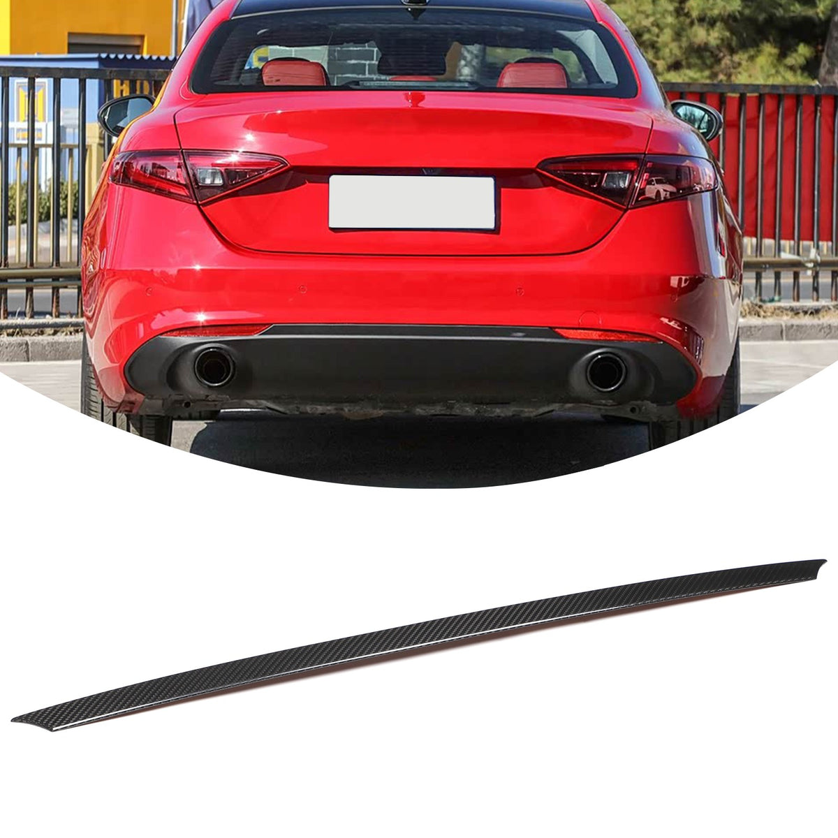 Real Carbon Fiber Tailgate Trim For Alfa Romeo Giulia 952 2017-2020 2