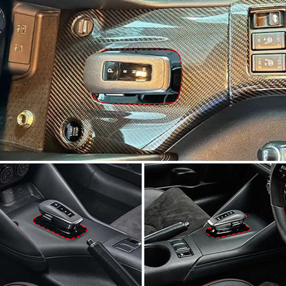Real Carbon Fiber Gear Panel Base Trim Set For Nissan Z RZ34 400Z AT 23-2025 14