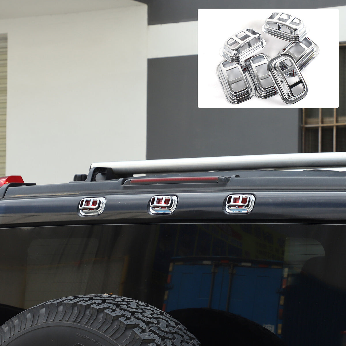 Silver Chrome Exterior Door Handle Mirror Hood Vent Trim Kit For Hummer H2 03-09 136