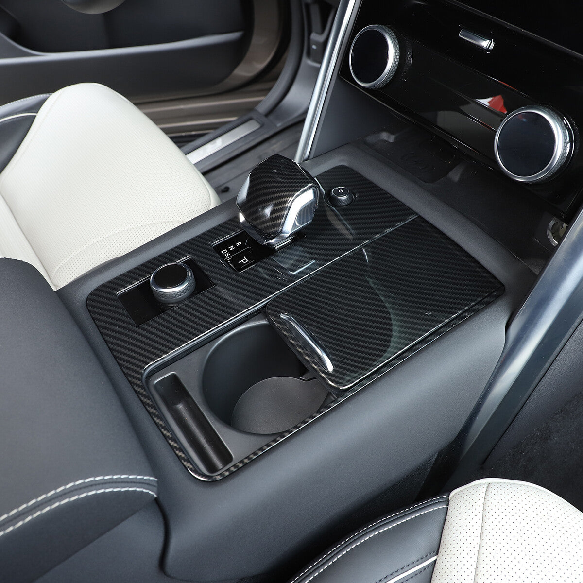 ABS Carbon Fiber Center Gear Shift Cover Trim for Land Rover Discovery 5 20-21 3