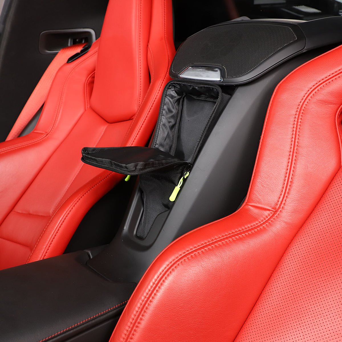 Center Console Waterfall Wireless Charger Seat Storage Bag For Corvette C8 US 6