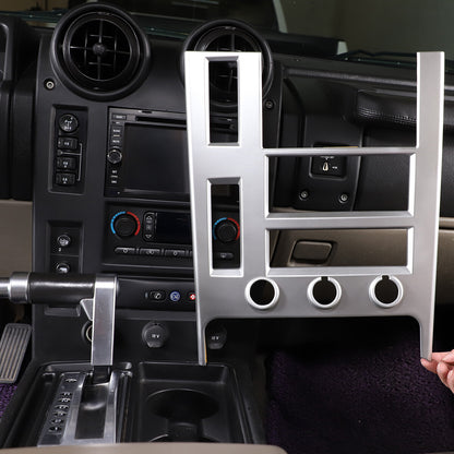 Silver ABS Interior Central Control Frame Cover Trim For Hummer H2 2003-07 6