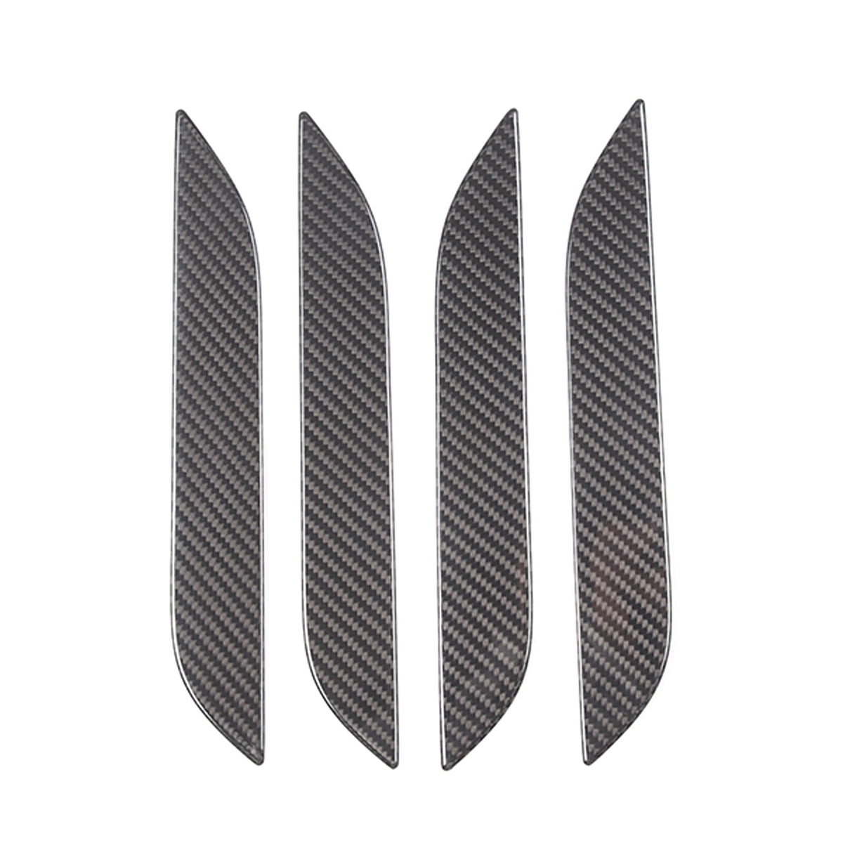 Matte Real Carbon Fiber Side Door Handle Covers For Tesla Model S Plaid 2014+ US 2