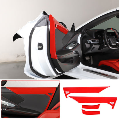 ABS Red Inner Interior Door Panel Cover Trim For Corvette C8 Z51 Z06 2020-26 US 4