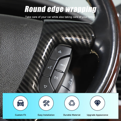 Real Dry Carbon Fiber Steering Wheel Side Button Trim For Hummer H2 2003-2007 14