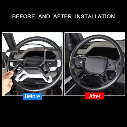 Matte Black Steering Wheel Frame Trim For Land Rover Defender 90 110 2020-23 US 8