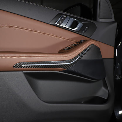 Carbon Fiber Inner Door Armrest light Handle Trim Cover for BMW X5 X7 19-21 7