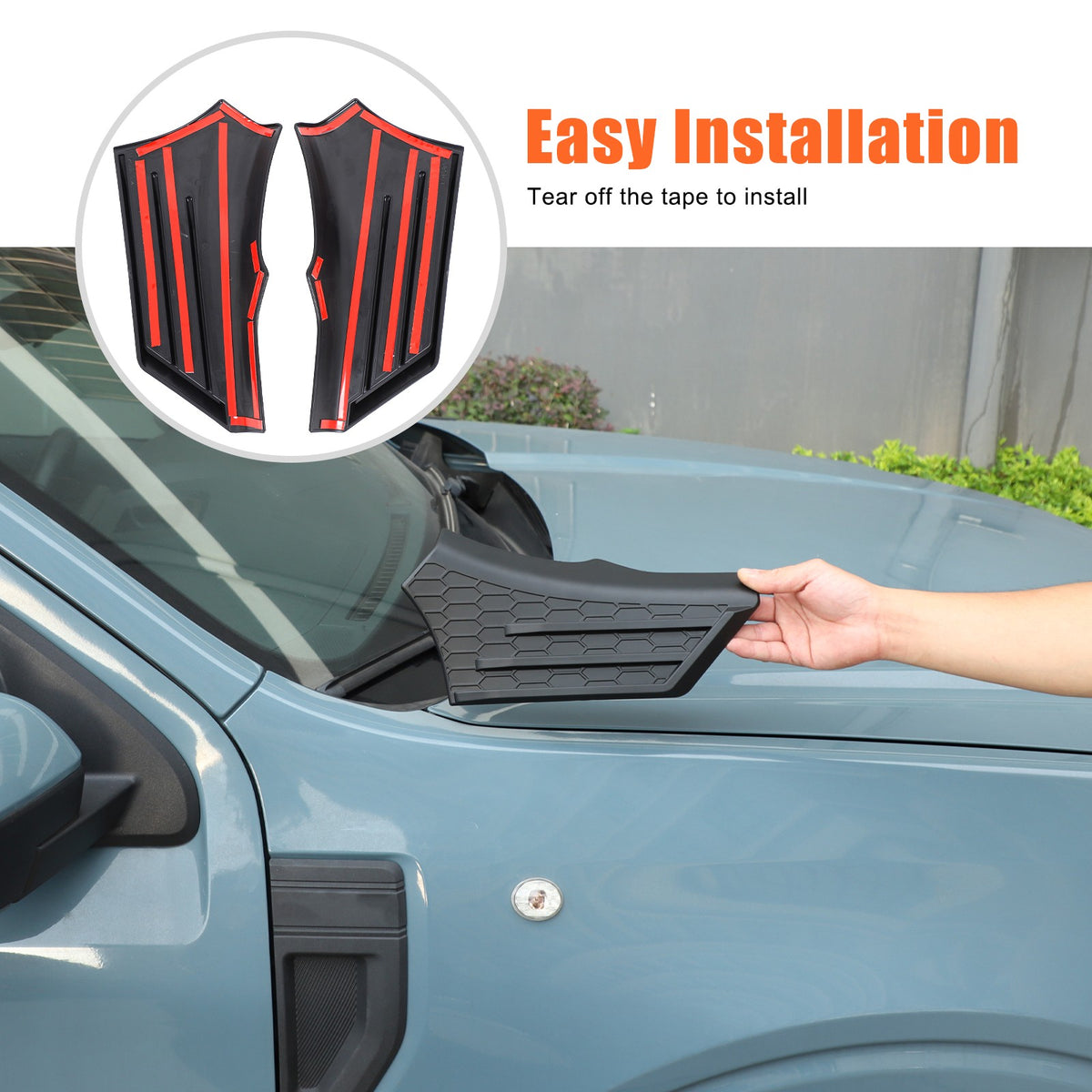 Matte Black ABS Hood Cowl Body Cover Corner Guards Trim For Ford Maverick 22+ US 7
