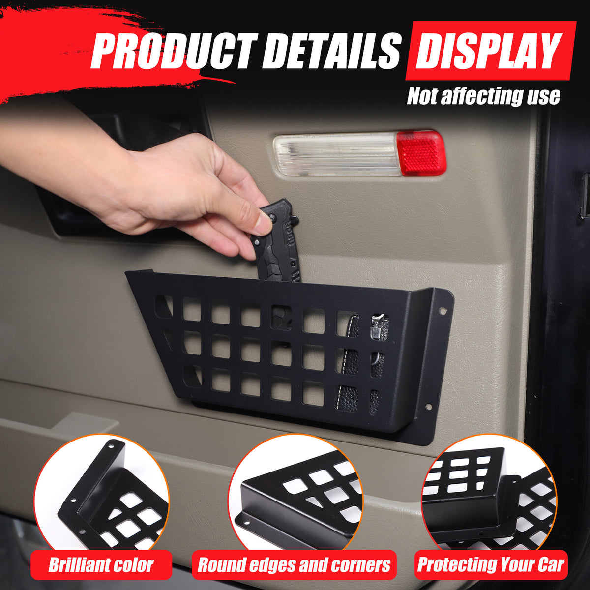 Aluminum Car Rear Door Pocket Storage Box Organizer For Hummer H2 2003-2009 8