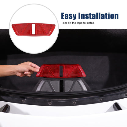 Red Real Carbon Fiber Trunk Latch Base Cover Trim For Corvette C8 2020+ 8