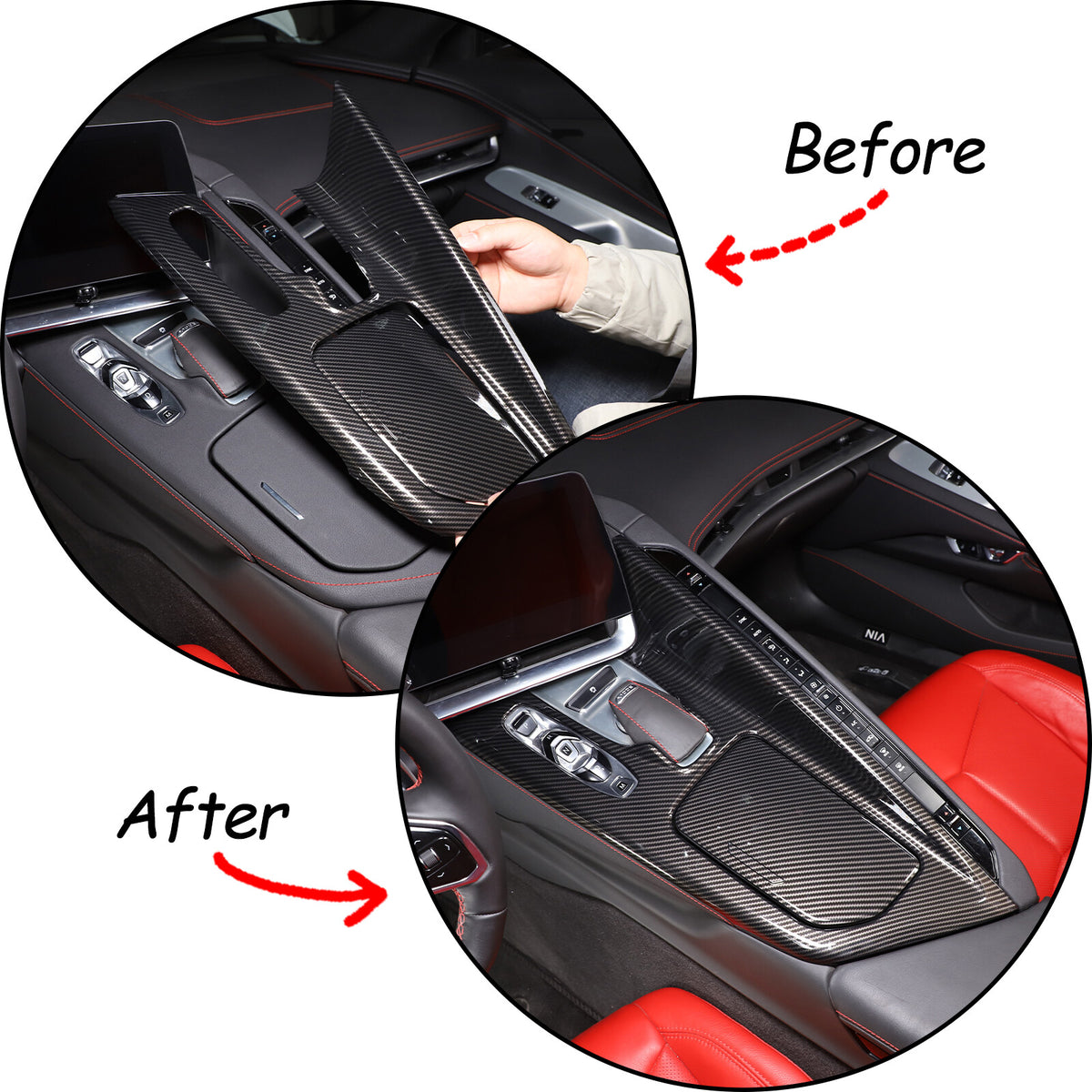 Carbon Fiber ABS Interior Full Decor Cover Trim Kit For Corvette C8 2020-2025 - Styles 16-20 32