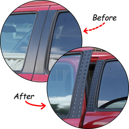 Black Aluminum Alloy Window Center Pillar Trim Panel For Toyota Tacoma 2016-23 12