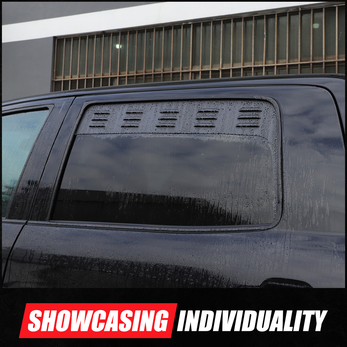ABS Carbon fiber Rear Window Louver Shutter Cover Trim For Toyota Tundra 2014-21 10