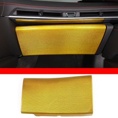 Yellow Carbon Fiber Co-pilot Storage Glove Box Trim For Corvette C8 2020-26 5