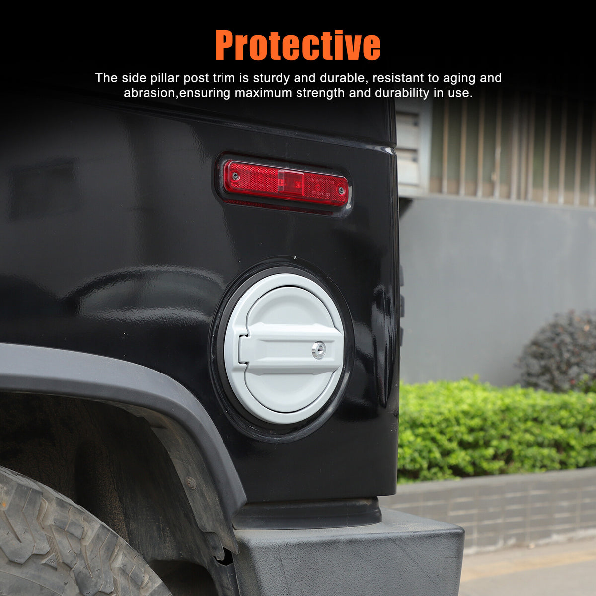 Silver Alloy Fuel Tank Cap Anti-theft Lock Cover Trim For Hummer H2 2003-2009 8